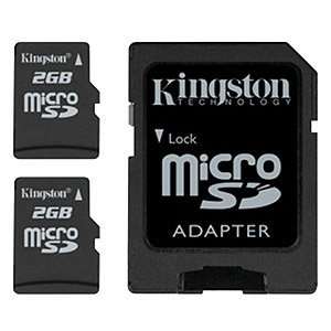  Kingston 2GB microSD Flash Memory Card, Twin Pack 