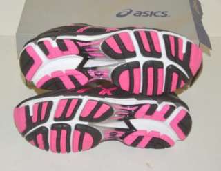 Asics Size 9.5 Gel Kayano 18 Black Pink Stability Running Shoes T254N 