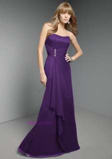 Purple Chiffon Prom/Bridesmaid Cocktail Party Evening Dress Stock UK 