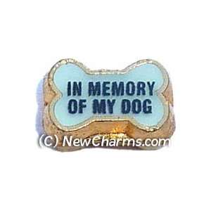  In Memory Of My Dog Blue Floating Locket Charm Jewelry