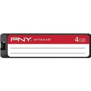  PNY 4GB Label Attache USB 2.0 Flash Drive   Red   P FD4GB 