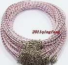 Hot Sale10real pink/silver leather black necklace cord