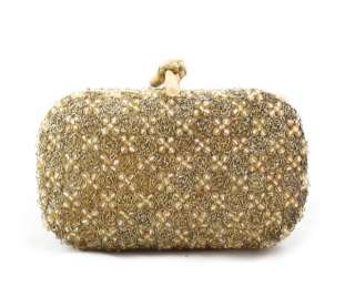Bottega Veneta rounded box clutch decorated with beads and chains Push 