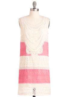   , Casual, Vintage Inspired, 20s, Cream, Pink, Stripes, Floral, Lace