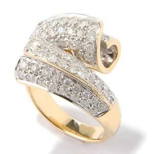  14K Gold 1.50ct Diamond Pave Fold Over Ring Jewelry