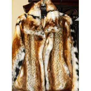  Gorgeous Terry Lewis Faux Lynx Fur Coat Jacket Extra Large 