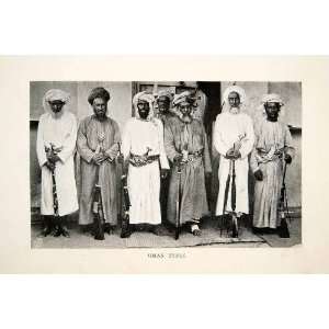  1924 Print Oman Men Arab Muslim Costume Turban Robe 