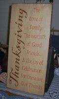 PRIMITIVE FALL SIGN ~~THANKSGIVING SAYING~~FAMILY~~  