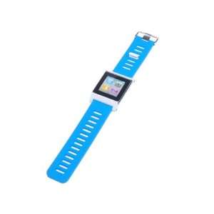  Blue Silicone Big Watch Band Case for Apple iPod Nano 6th 