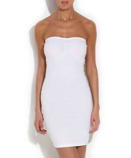 White (White) White Strapless Ruched Bandeau Dress  251132610  New 