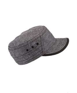 Charcoal (Grey) Chambray Military Cap  237452803  New Look