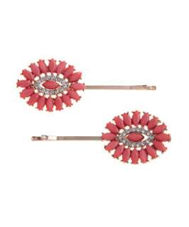   (Orange) 2 Pack Pink Oval Pattern Hair Slide  246967183  New Look