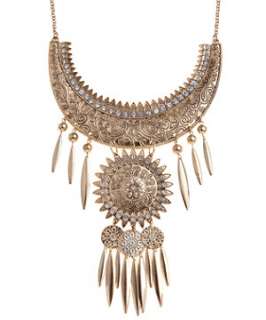 Gold (Gold) Gold Tone Embossed Collar Necklace  249217993  New Look