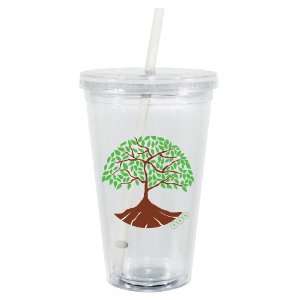 Hues & Brews 16 Ounce Double Wall BPA Free Acrylic Sip Cup, Tree of 