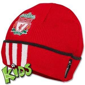    11 12 Liverpool 3 Stripe Woolie Hat   Red   Boys