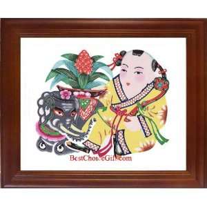   Framed Art/ Framed Chinese Paper Cuts/ Child#12