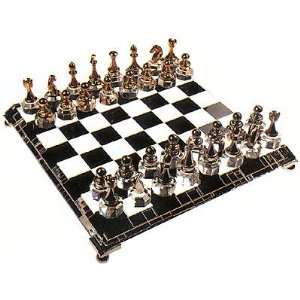 Crystal Chess Set   Solid alloy chess pieces, silver plated and gold 