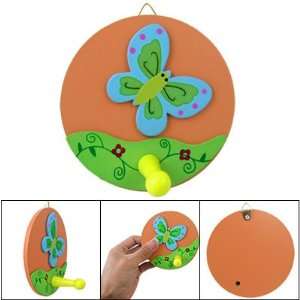  Amico Butterfly Pattern Round Wooden Clothes Holder Wall 