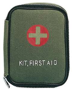   Drab Military/Camping/Hiking Mini Zippered Basic First Aid Kit w/Pouch