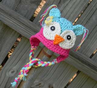 Cute Handmade Owl Newborn Baby Child Girls Boys Knit Hat Cap 
