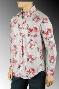 NEW ETRO MENS BUTTON DOWN COTTON FLOWER PINSTRIPE DRESS SHIRT 41/16 