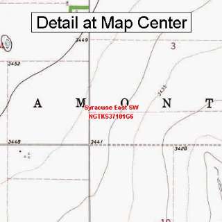 USGS Topographic Quadrangle Map   Syracuse East SW, Kansas (Folded 