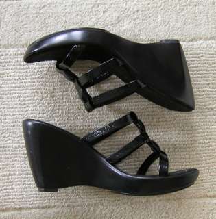 ITALIAN SHOEMAKERS Leather Wedge Heel SANDALS ~ 7.5 * 8  