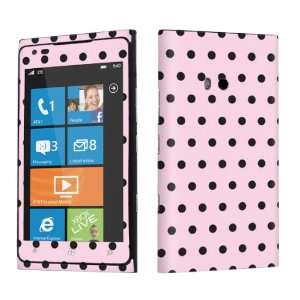  Nokia Lumia 900 Vinyl Protection Decal Skin Pink Black Dot 