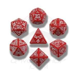  Carved Celtic Dice Set (Red and White) Toys & Games