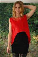   Gold Embroidered Fishtail Cropped Tunic Tank Top Blouse Avant Garde OS