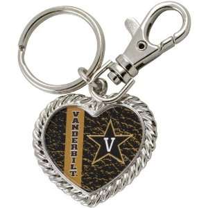  Vanderbilt Commodores Silvertone Heart Keychain Sports 
