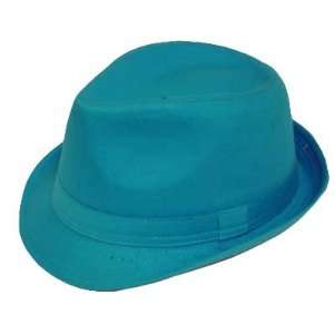  FEDORA TRILBY COTTON HAT SOLID TURQUOISE LARGE XL Sports 