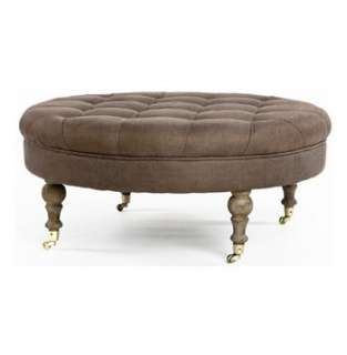 This great, over sized ottoman is finished in an aubergine brown toned 