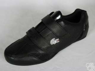 LACOSTE Matsudo USA SPM Leather Black Velcro Mens Sneakers Shoes New 