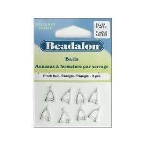   Beadalon Bails Pinch Triangle Silver Plate 8pc (3 Pack)