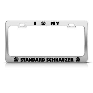 Standard Schnauzer Dog Dogs Chrome Metal license plate frame Tag 