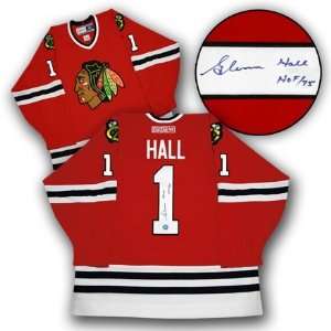Glenn Hall Chicago Black Hawks Autographed/Hand Signed Hockey Jersey 