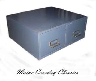   INDUSTRIAL MID CENTURY METAL 2 DRAWER CARD FILE Cole Steel Cabinet Box