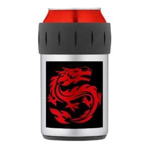    Thermos Can Cooler Koozie Tribal Red Dragon 