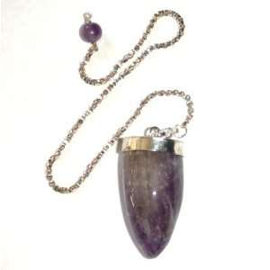 Amethyst Pendulum 06 Purple Crown Chakra Crystal Silver Top Healing 