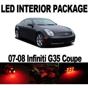  Infiniti G35 Coupe 2007 2008 RED 7 x SMD LED Interior Bulb 