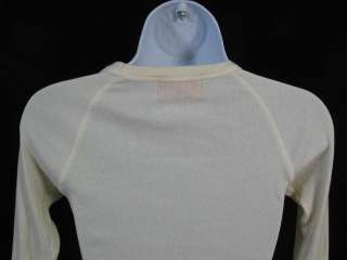 JUICY COUTURE Off White Ribbed Long Sleeve Shirt Top S  