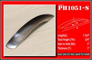 NEW 7 3/4 Heavy Solid Zinc Alloy Flat Archh Cabinet Handle