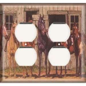  Double Duplex Outlet Cover   Horse Gathering
