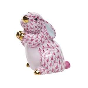  Herend Pudgy Bunny Raspberry Fishnet
