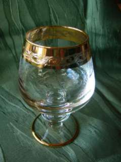 Cognac Schwenker, Goldrand, handgefertigt, Murano Medici Glas in 