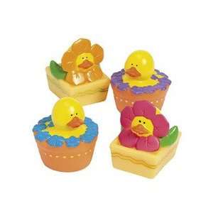    12 ct   Spring Flower Rubber Duck Ducky Duckies Toys & Games