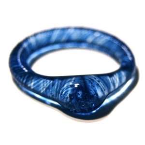  Hand Blown Pyrex Glass Art Ring (Size 10 Blue) Everything 