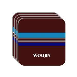 Personal Name Gift   WOOJIN Set of 4 Mini Mousepad Coasters (blue 