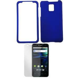 Snap On Protector Cover Case   Blue + Clear LCD Screen Protector Film 